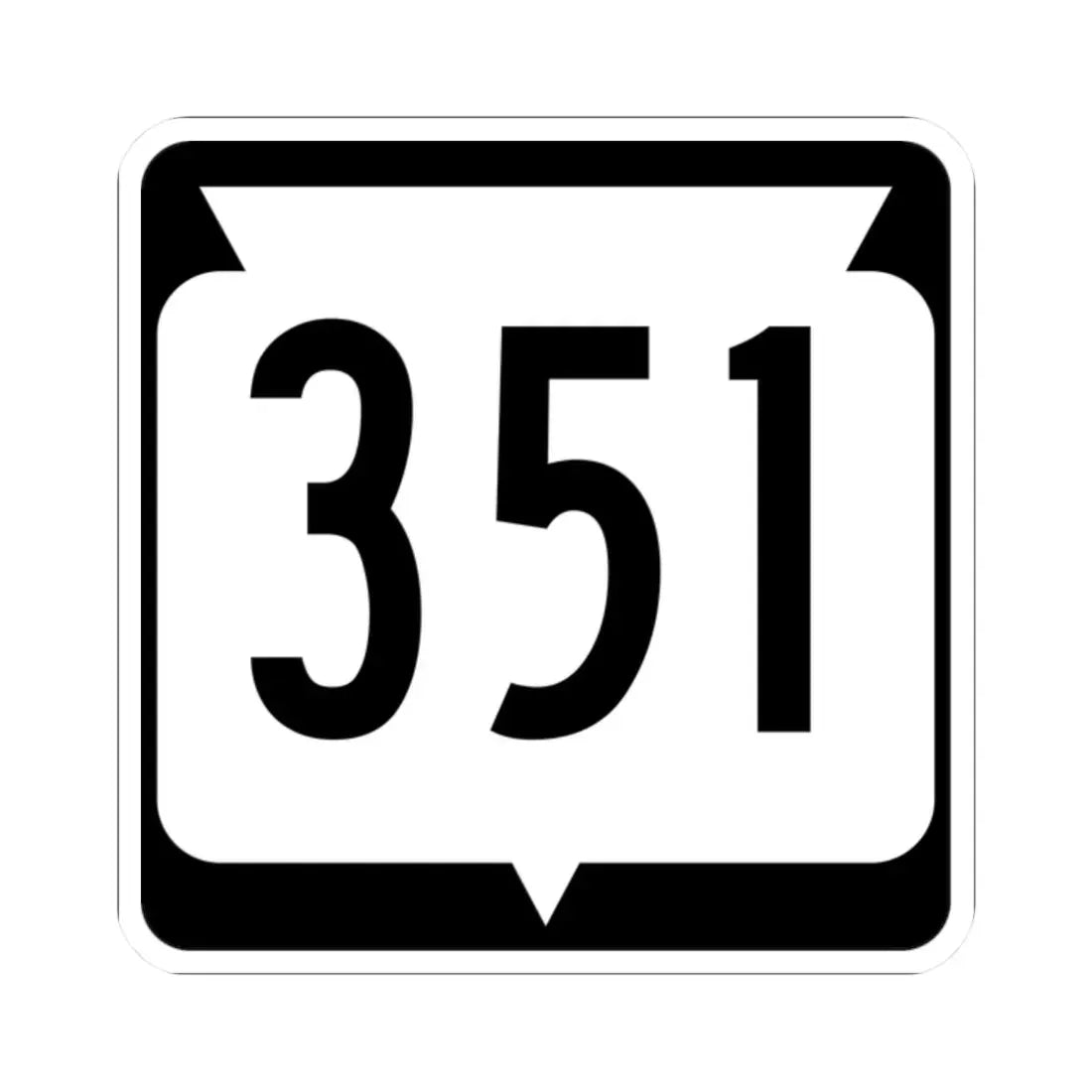 WIS 351 (Wisconsin) (Road Sign) STICKER Vinyl Kiss-Cut Decal 2 Inch White - The Sticker Space