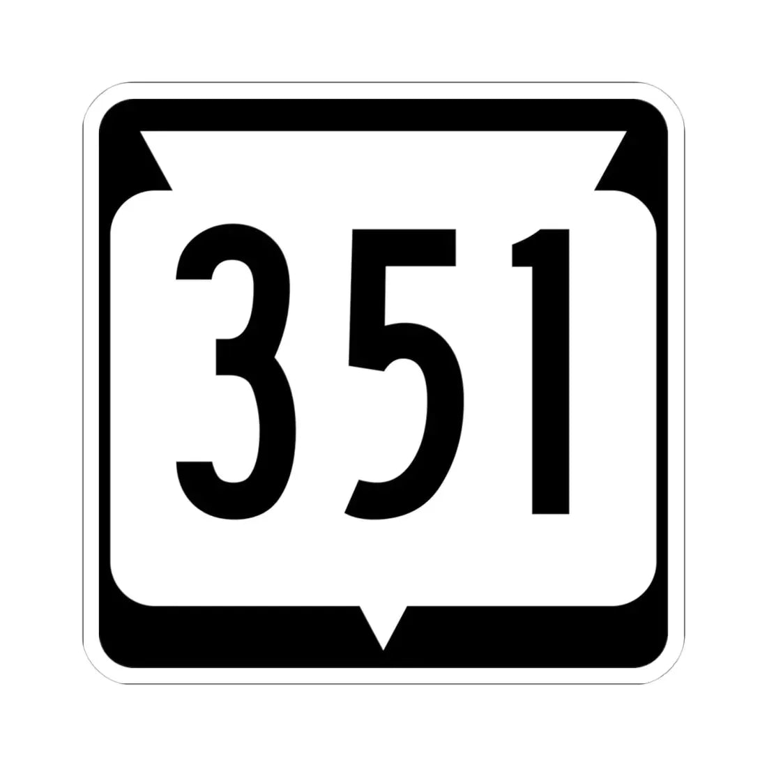 WIS 351 (Wisconsin) (Road Sign) STICKER Vinyl Kiss-Cut Decal 4 Inch White - The Sticker Space