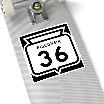 WIS 36 1958 (Wisconsin) (Road Sign) STICKER Vinyl Kiss-Cut Decal - The Sticker Space