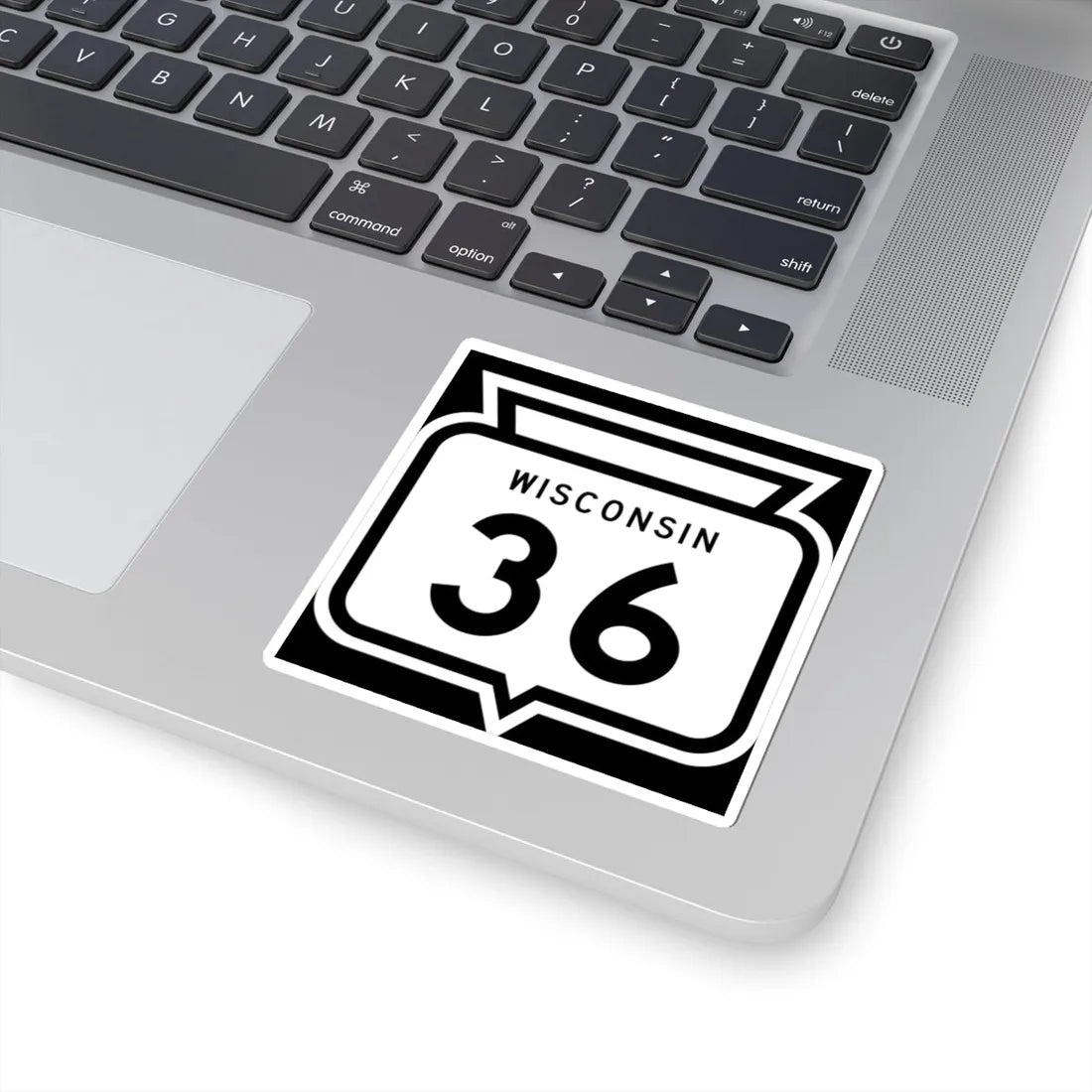 WIS 36 1958 (Wisconsin) (Road Sign) STICKER Vinyl Kiss-Cut Decal - The Sticker Space