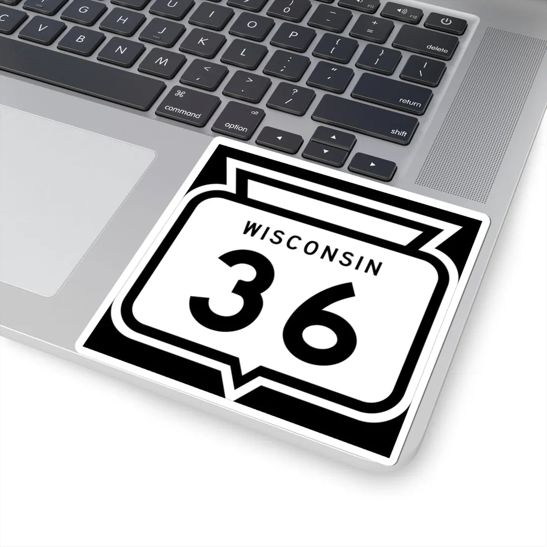 WIS 36 1958 (Wisconsin) (Road Sign) STICKER Vinyl Kiss-Cut Decal - The Sticker Space
