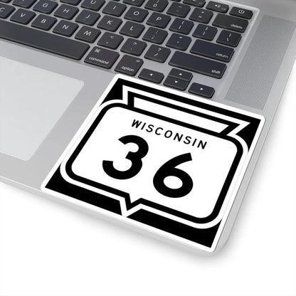 WIS 36 1958 (Wisconsin) (Road Sign) STICKER Vinyl Kiss-Cut Decal - The Sticker Space