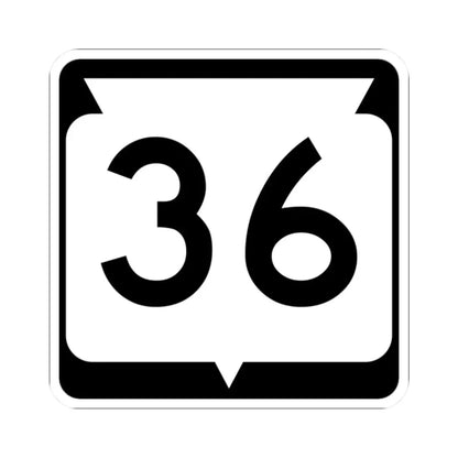WIS 36 (Wisconsin) (Road Sign) STICKER Vinyl Kiss-Cut Decal - The Sticker Space