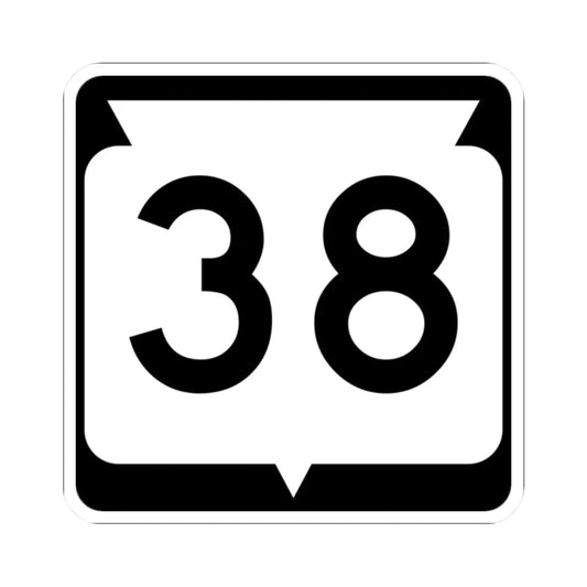 WIS 38 (Wisconsin) (Road Sign) STICKER Vinyl Kiss-Cut Decal 2 Inch White - The Sticker Space