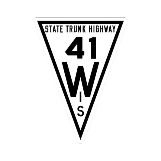 WIS 41 1919 (Wisconsin) (Road Sign) STICKER Vinyl Kiss-Cut Decal 2 Inch White - The Sticker Space