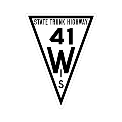 WIS 41 1919 (Wisconsin) (Road Sign) STICKER Vinyl Kiss-Cut Decal 4 Inch White - The Sticker Space