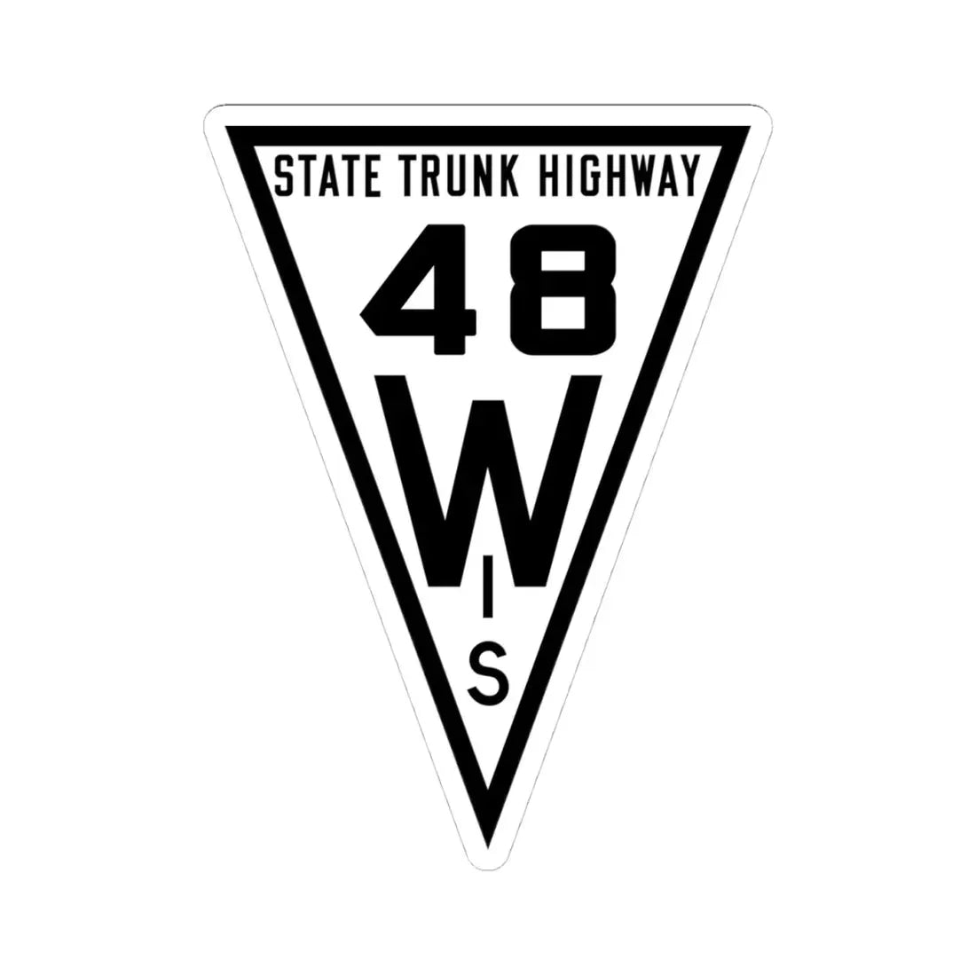 WIS 48 1919 (Wisconsin) (Road Sign) STICKER Vinyl Kiss-Cut Decal 4 Inch White - The Sticker Space