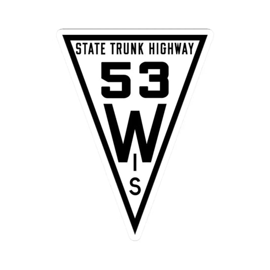 WIS 53 1919 (Wisconsin) (Road Sign) STICKER Vinyl Kiss-Cut Decal 2 Inch White - The Sticker Space