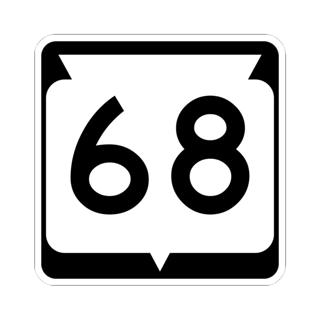 WIS 68 (Wisconsin) (Road Sign) STICKER Vinyl Kiss-Cut Decal 4 Inch White - The Sticker Space