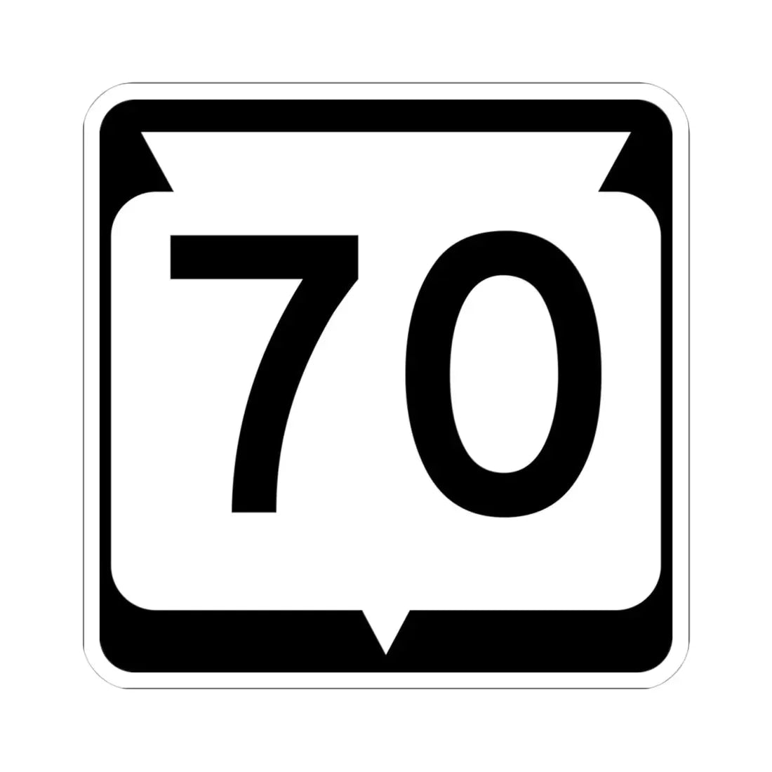 WIS 70 (Wisconsin) (Road Sign) STICKER Vinyl Kiss-Cut Decal 4 Inch White - The Sticker Space