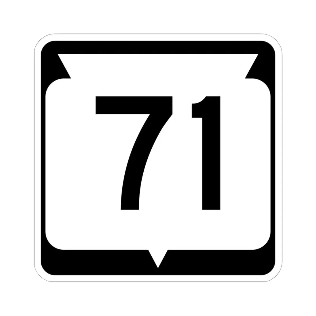 WIS 71 (Wisconsin) (Road Sign) STICKER Vinyl Kiss-Cut Decal 6 Inch White - The Sticker Space