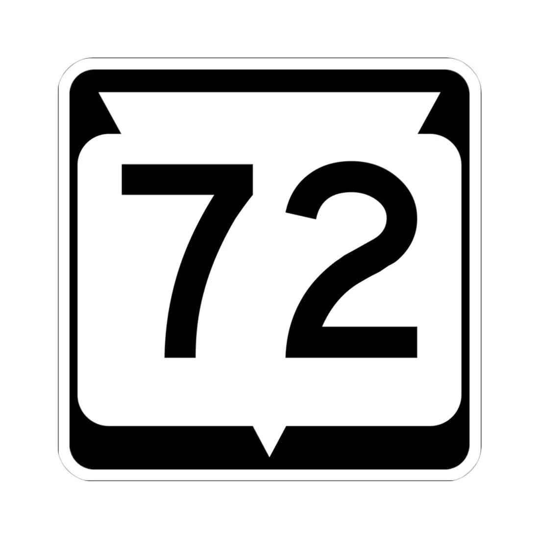 WIS 72 (Wisconsin) (Road Sign) STICKER Vinyl Kiss-Cut Decal 4 Inch White - The Sticker Space