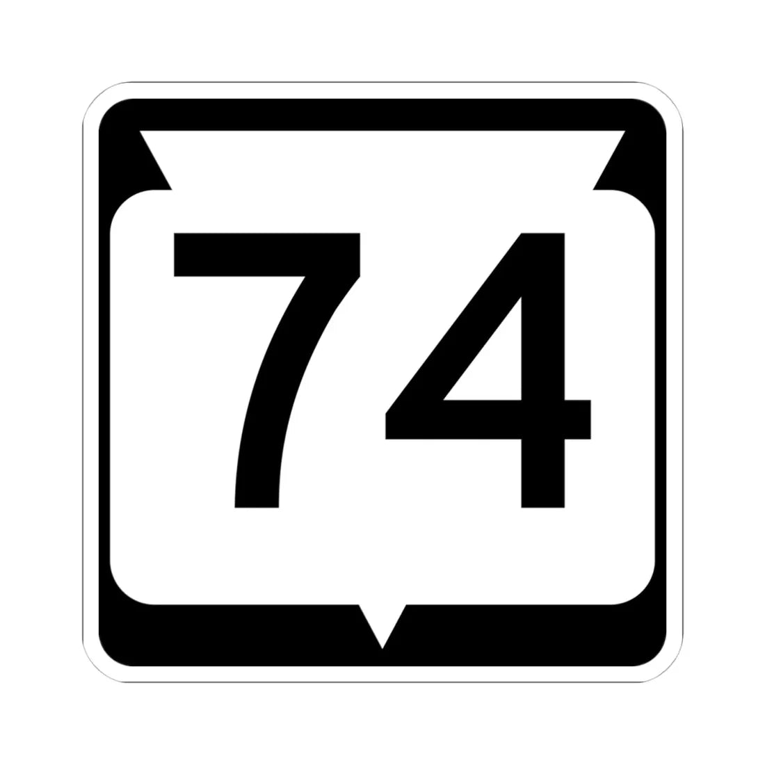 WIS 74 (Wisconsin) (Road Sign) STICKER Vinyl Kiss-Cut Decal 4 Inch White - The Sticker Space