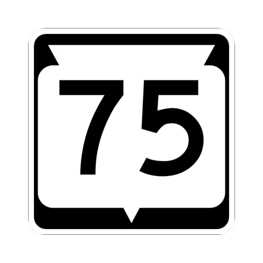 WIS 75 (Wisconsin) (Road Sign) STICKER Vinyl Kiss-Cut Decal 2 Inch White - The Sticker Space
