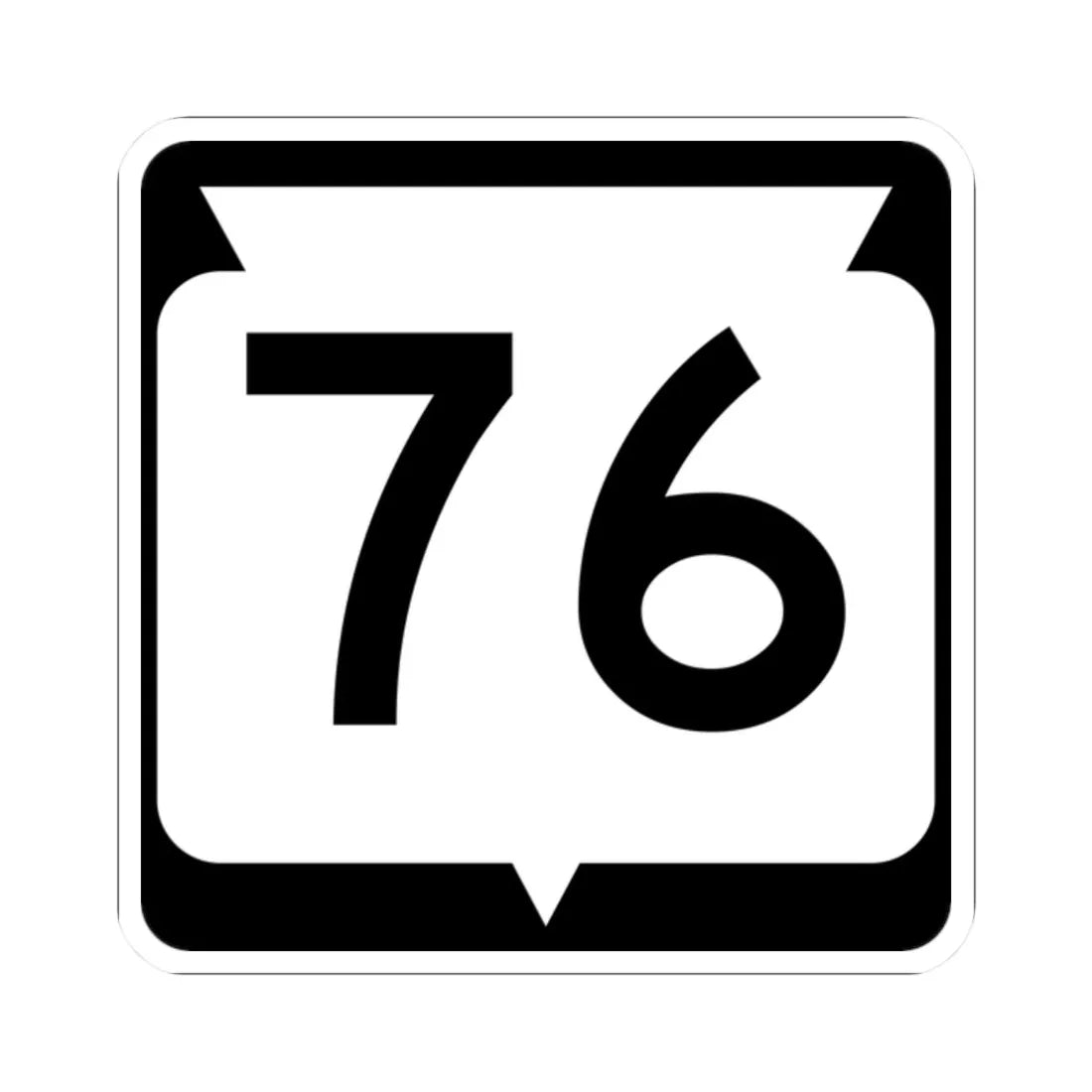 WIS 76 (Wisconsin) (Road Sign) STICKER Vinyl Kiss-Cut Decal 2 Inch White - The Sticker Space
