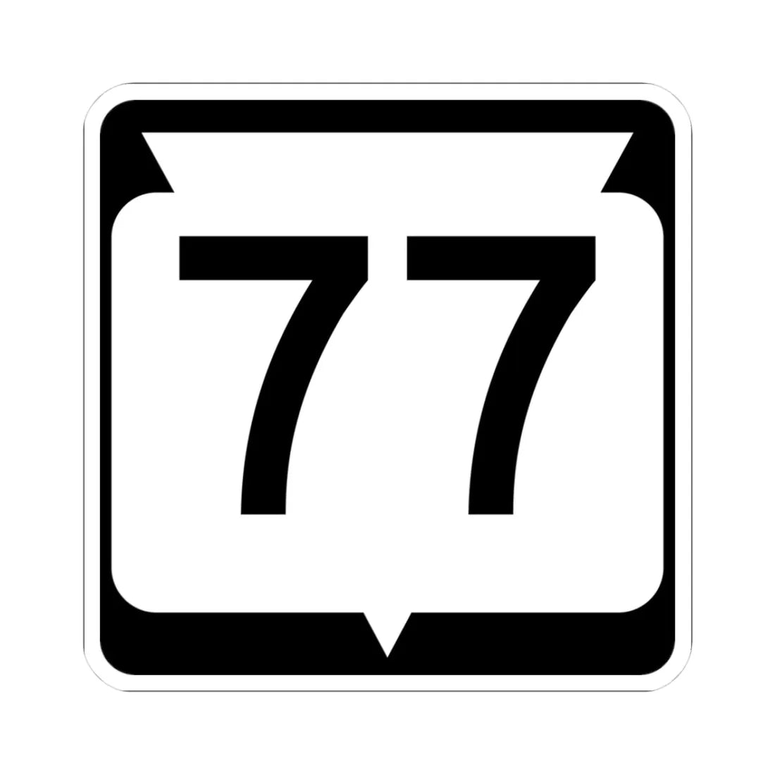 WIS 77 (Wisconsin) (Road Sign) STICKER Vinyl Kiss-Cut Decal 3 Inch White - The Sticker Space