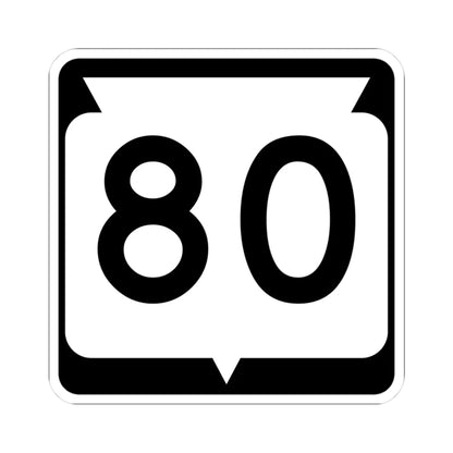 WIS 80 (Wisconsin) (Road Sign) STICKER Vinyl Kiss-Cut Decal 3 Inch White - The Sticker Space