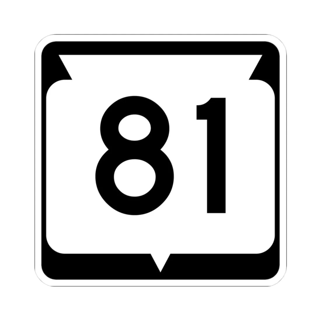 WIS 81 (Wisconsin) (Road Sign) STICKER Vinyl Kiss-Cut Decal 3 Inch White - The Sticker Space