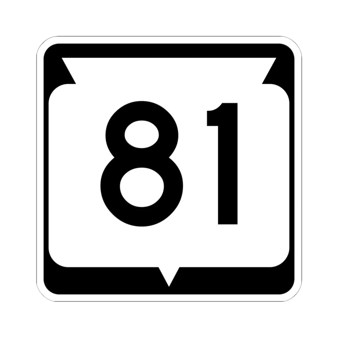 WIS 81 (Wisconsin) (Road Sign) STICKER Vinyl Kiss-Cut Decal 6 Inch White - The Sticker Space