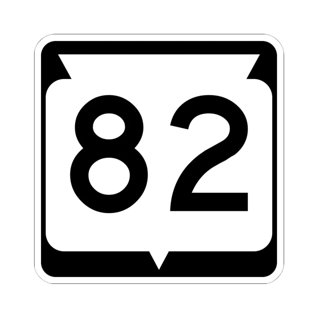 WIS 82 (Wisconsin) (Road Sign) STICKER Vinyl Kiss-Cut Decal 6 Inch White - The Sticker Space