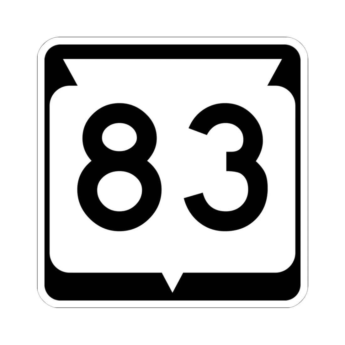 WIS 83 (Wisconsin) (Road Sign) STICKER Vinyl Kiss-Cut Decal 6 Inch White - The Sticker Space
