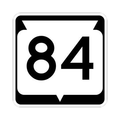 WIS 84 (Wisconsin) (Road Sign) STICKER Vinyl Kiss-Cut Decal 4 Inch White - The Sticker Space