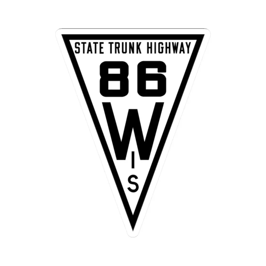 WIS 86 1919 (Wisconsin) (Road Sign) STICKER Vinyl Kiss-Cut Decal 2 Inch White - The Sticker Space