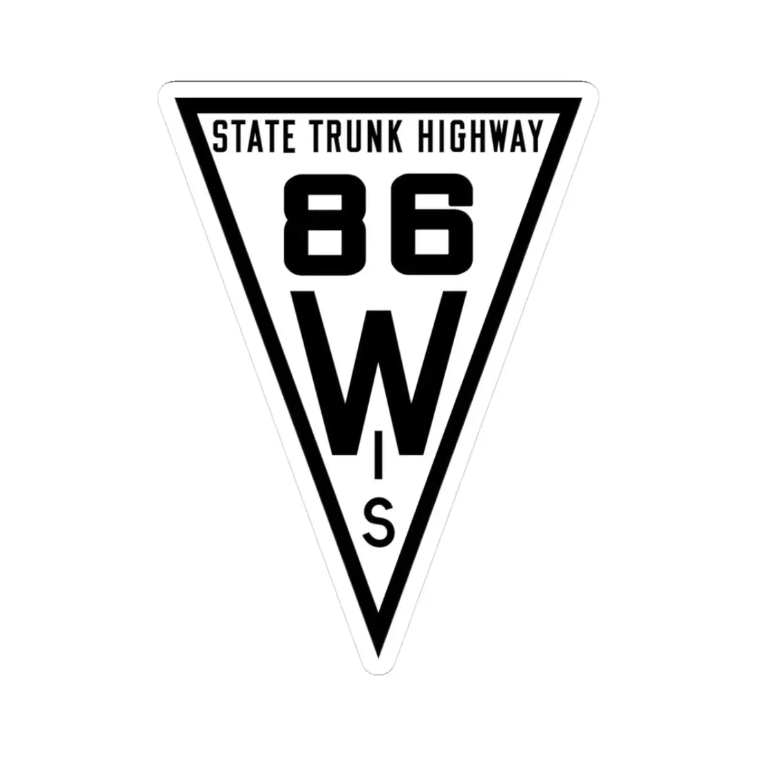 WIS 86 1919 (Wisconsin) (Road Sign) STICKER Vinyl Kiss-Cut Decal 3 Inch White - The Sticker Space