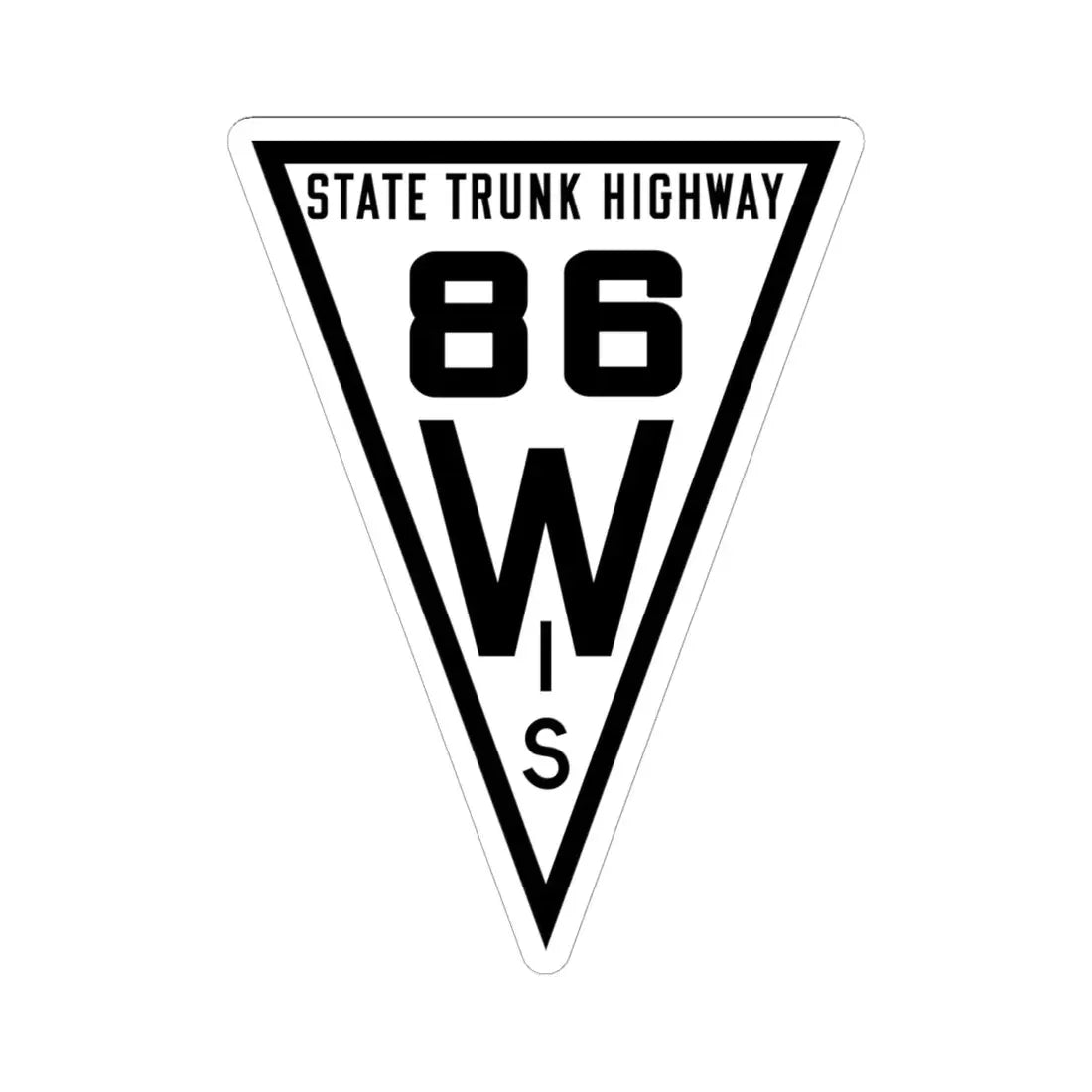 WIS 86 1919 (Wisconsin) (Road Sign) STICKER Vinyl Kiss-Cut Decal 6 Inch White - The Sticker Space