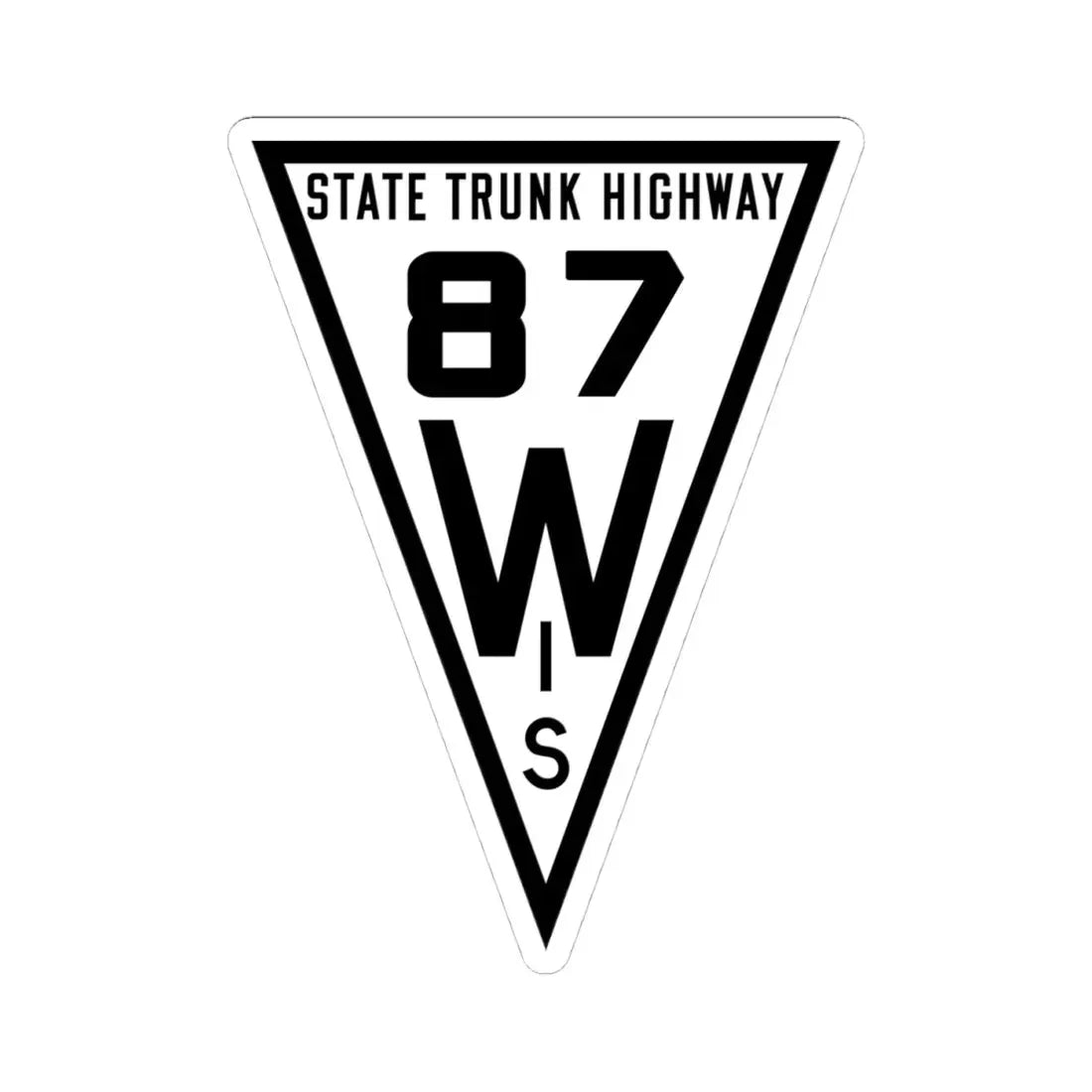 WIS 87 1919 (Wisconsin) (Road Sign) STICKER Vinyl Kiss-Cut Decal 4 Inch White - The Sticker Space