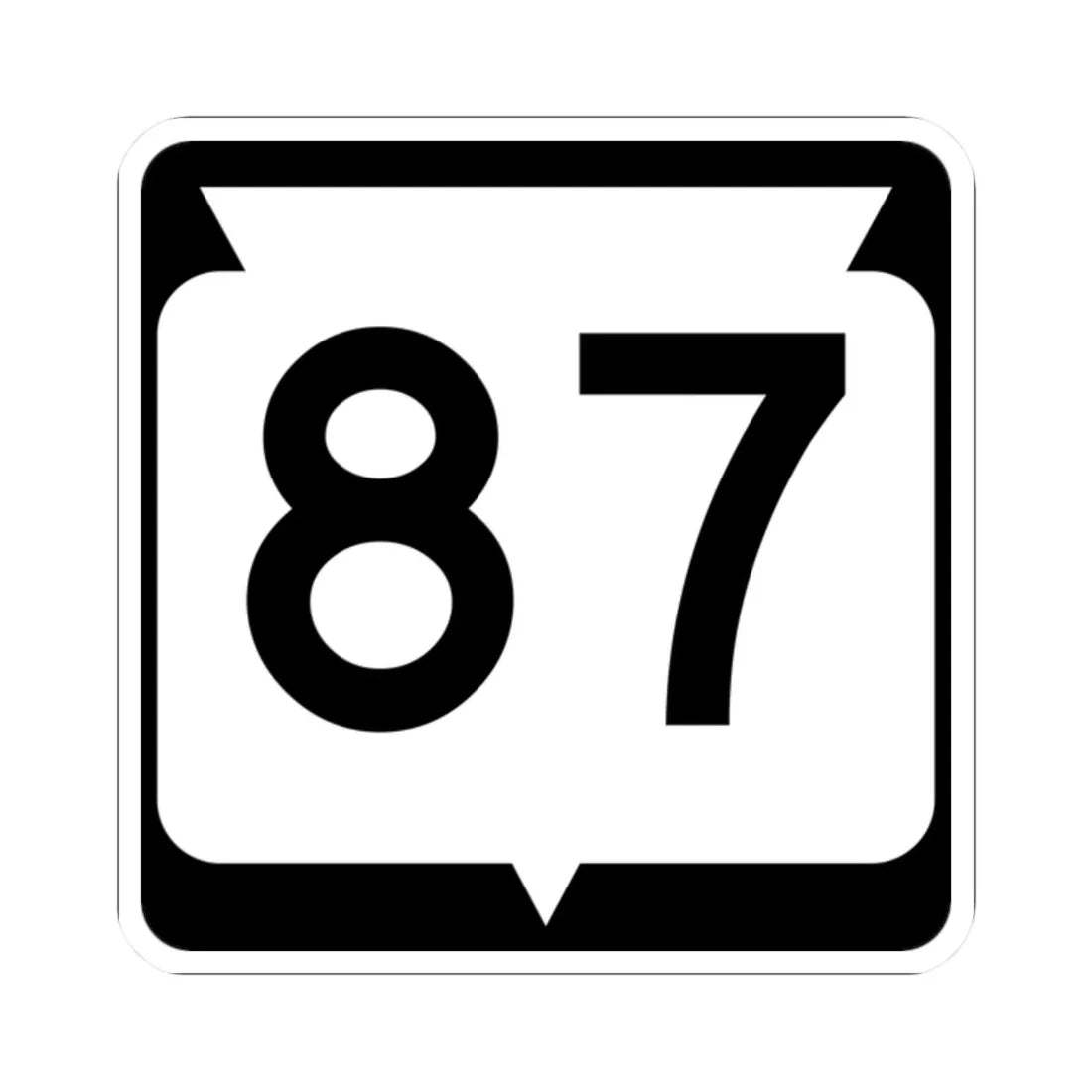 WIS 87 (Wisconsin) (Road Sign) STICKER Vinyl Kiss-Cut Decal 2 Inch White - The Sticker Space