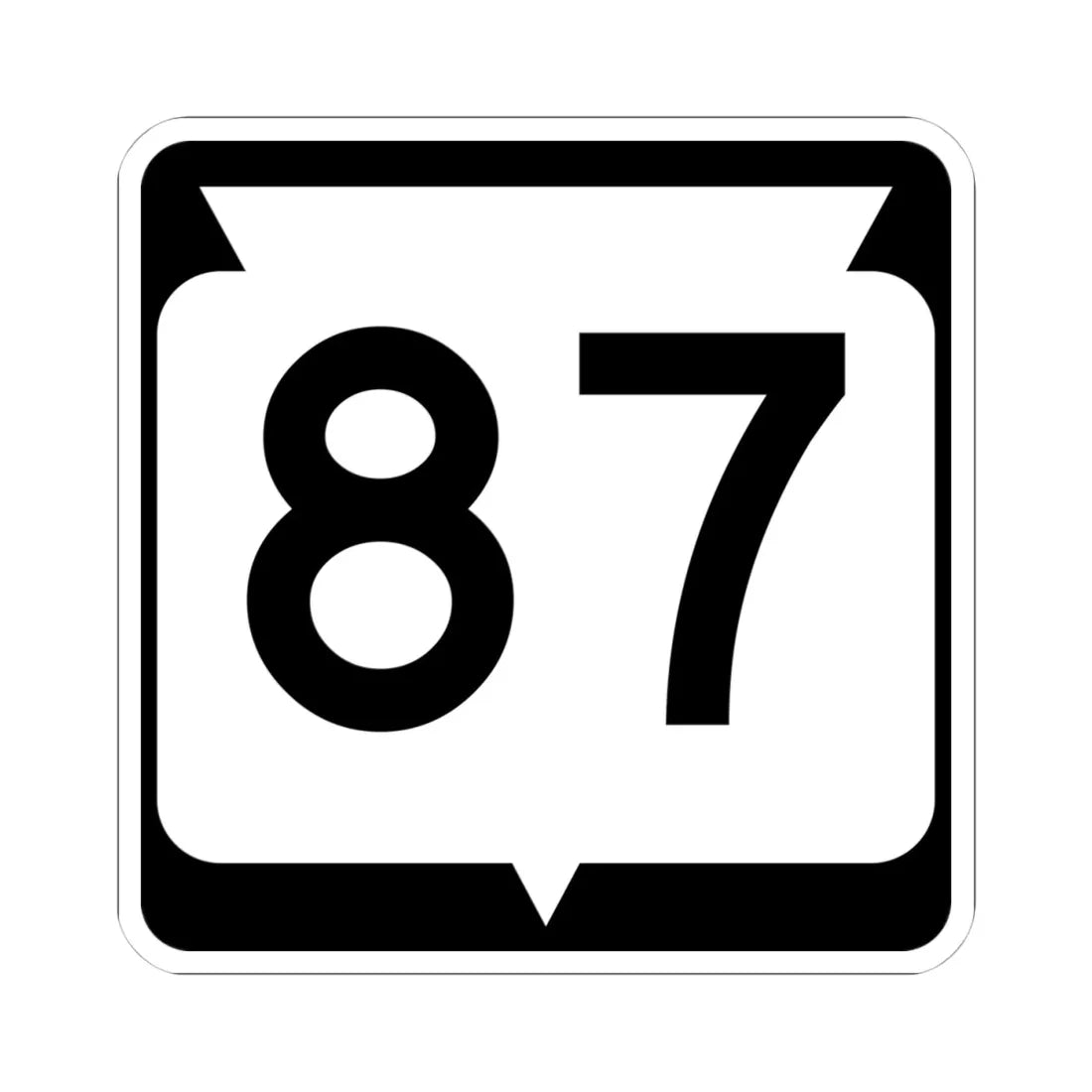 WIS 87 (Wisconsin) (Road Sign) STICKER Vinyl Kiss-Cut Decal 4 Inch White - The Sticker Space