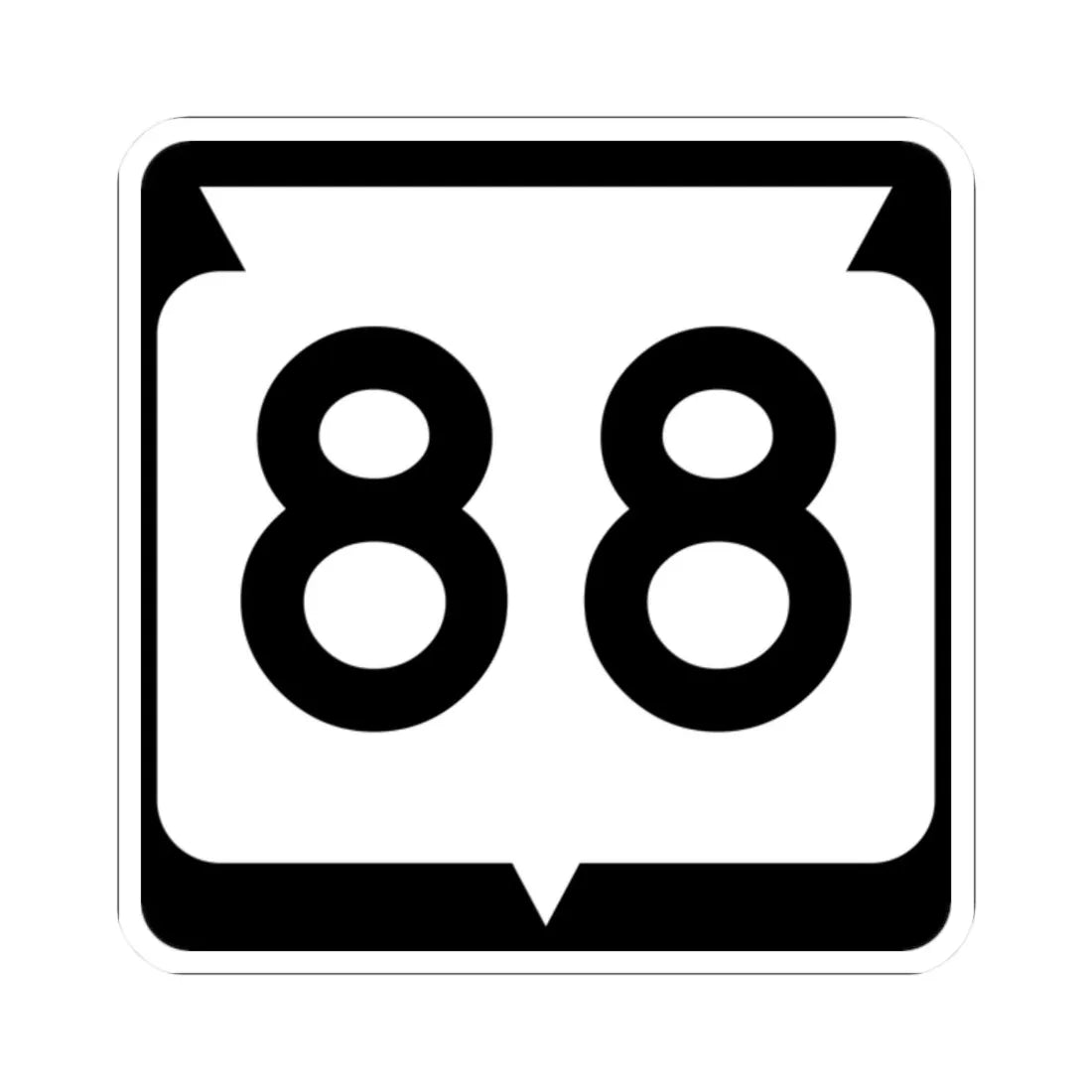 WIS 88 (Wisconsin) (Road Sign) STICKER Vinyl Kiss-Cut Decal 2 Inch White - The Sticker Space