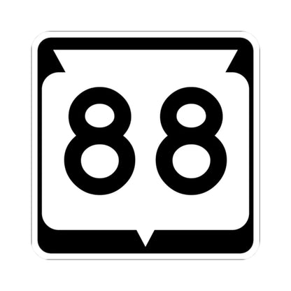 WIS 88 (Wisconsin) (Road Sign) STICKER Vinyl Kiss-Cut Decal 2 Inch White - The Sticker Space