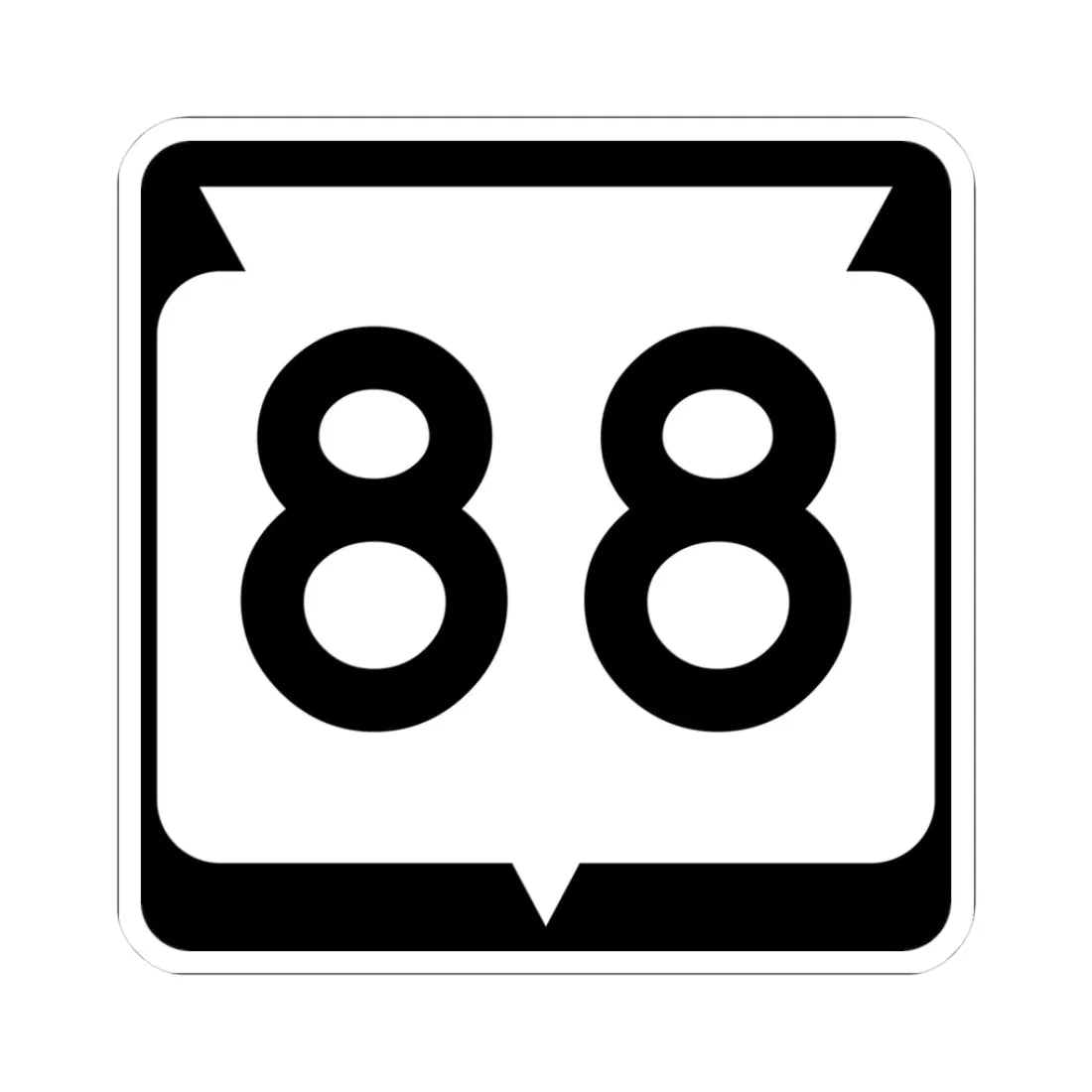 WIS 88 (Wisconsin) (Road Sign) STICKER Vinyl Kiss-Cut Decal 3 Inch White - The Sticker Space