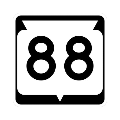 WIS 88 (Wisconsin) (Road Sign) STICKER Vinyl Kiss-Cut Decal 3 Inch White - The Sticker Space
