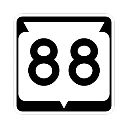WIS 88 (Wisconsin) (Road Sign) STICKER Vinyl Kiss-Cut Decal 4 Inch White - The Sticker Space
