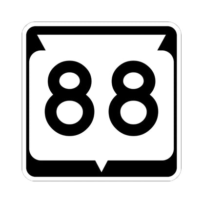 WIS 88 (Wisconsin) (Road Sign) STICKER Vinyl Kiss-Cut Decal 6 Inch White - The Sticker Space