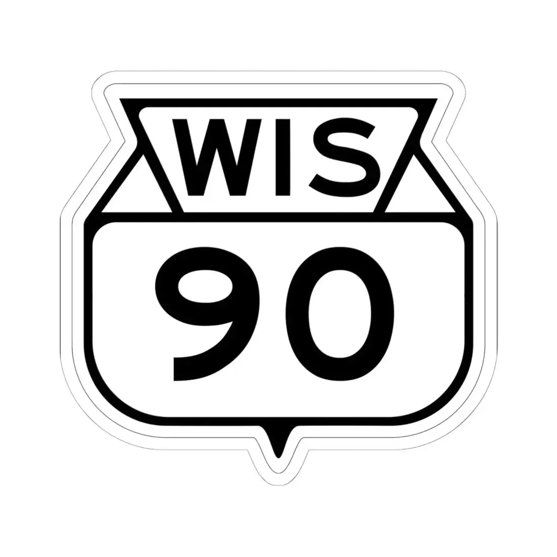 WIS 90 1949 (Wisconsin) (Road Sign) STICKER Vinyl Kiss-Cut Decal - The Sticker Space