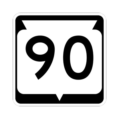 WIS 90 (Wisconsin) (Road Sign) STICKER Vinyl Kiss-Cut Decal 4 Inch White - The Sticker Space