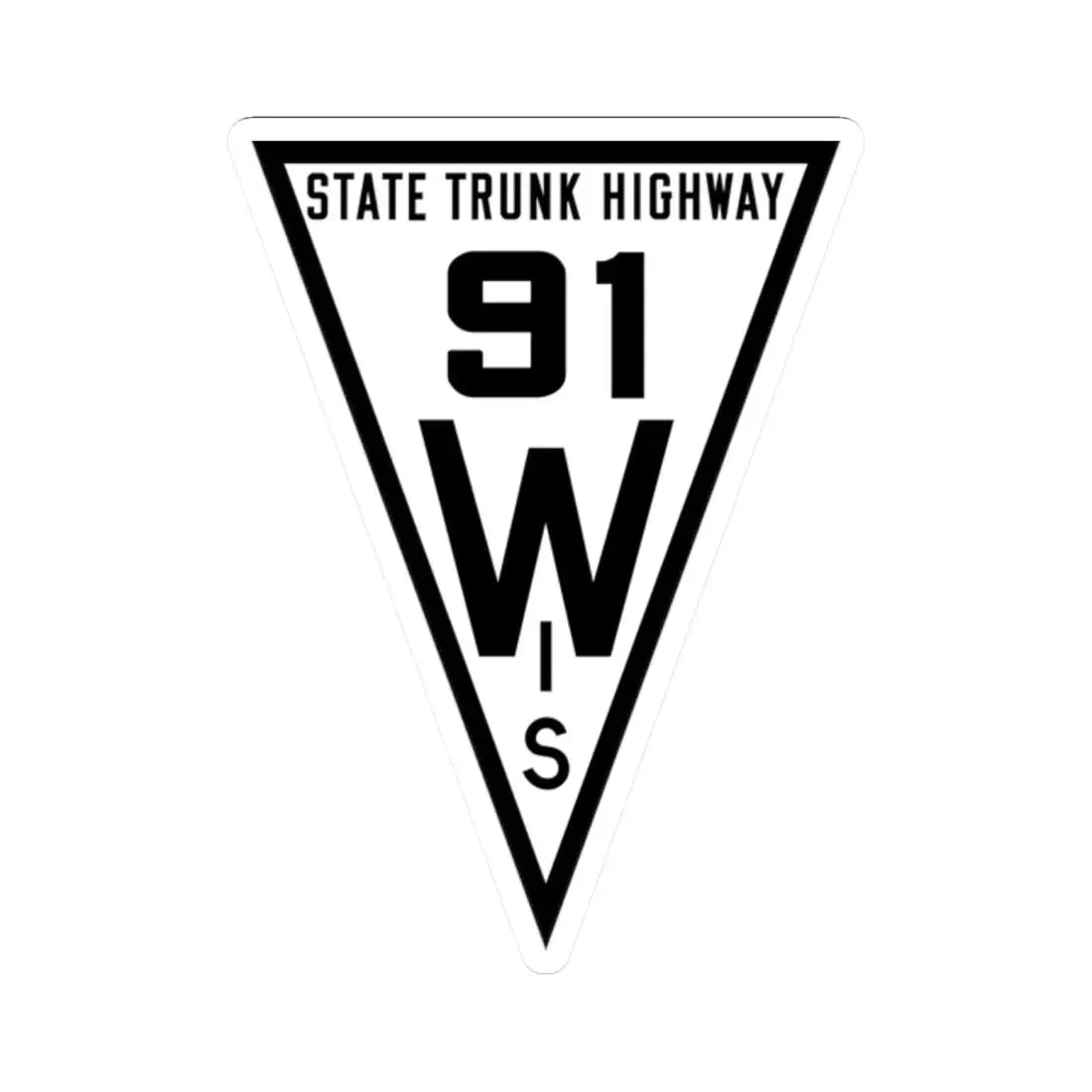 WIS 91 1919 (Wisconsin) (Road Sign) STICKER Vinyl Kiss-Cut Decal - The Sticker Space