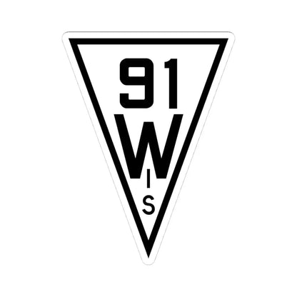 WIS 91 1927 (Wisconsin) (Road Sign) STICKER Vinyl Kiss-Cut Decal 4 Inch White - The Sticker Space