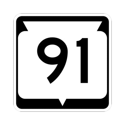 WIS 91 (Wisconsin) (Road Sign) STICKER Vinyl Kiss-Cut Decal 3 Inch White - The Sticker Space