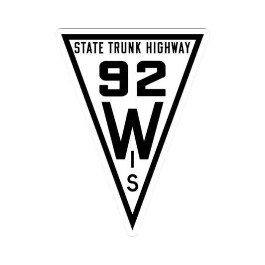 WIS 92 1919 (Wisconsin) (Road Sign) STICKER Vinyl Kiss-Cut Decal 2 Inch White - The Sticker Space