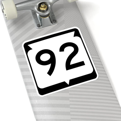 WIS 92 (Wisconsin) (Road Sign) STICKER Vinyl Kiss-Cut Decal - The Sticker Space