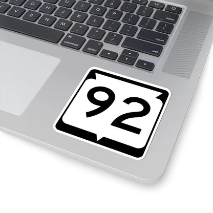 WIS 92 (Wisconsin) (Road Sign) STICKER Vinyl Kiss-Cut Decal - The Sticker Space