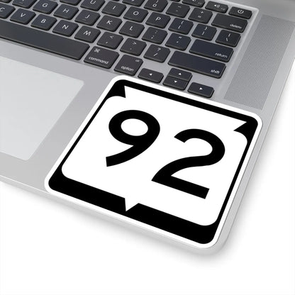 WIS 92 (Wisconsin) (Road Sign) STICKER Vinyl Kiss-Cut Decal - The Sticker Space
