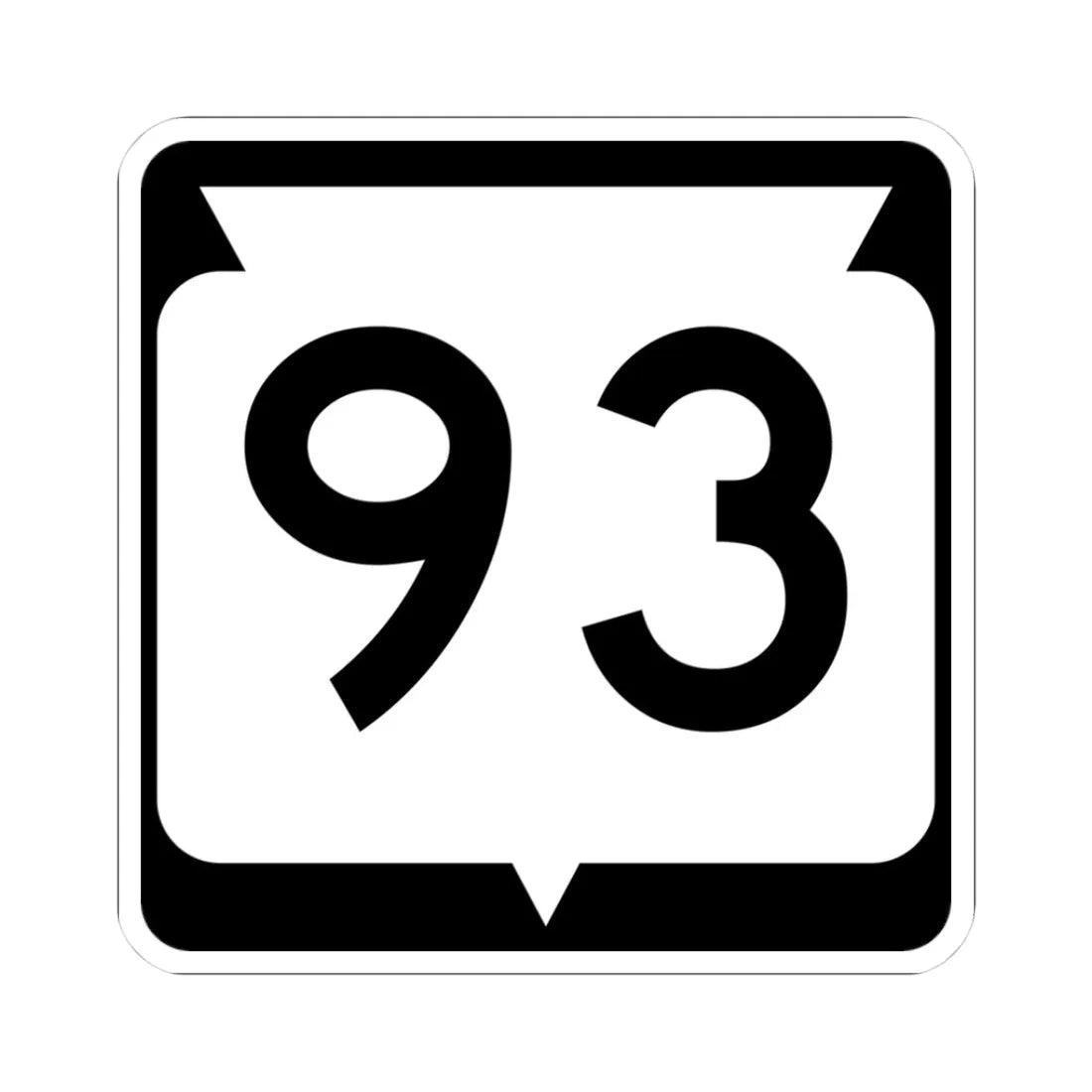 WIS 93 (Wisconsin) (Road Sign) STICKER Vinyl Kiss-Cut Decal 3 Inch White - The Sticker Space