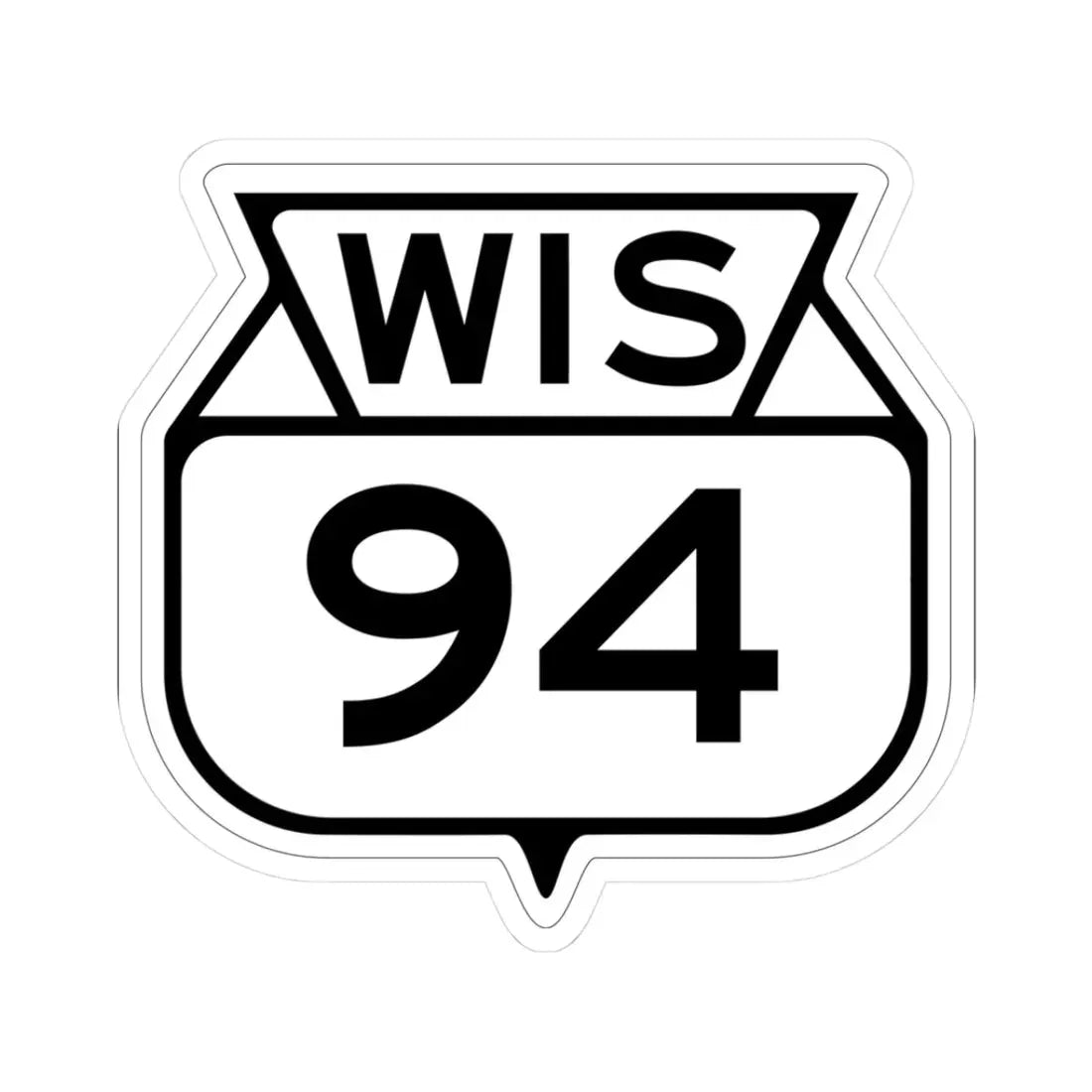 WIS 94 1949 (Wisconsin) (Road Sign) STICKER Vinyl Kiss-Cut Decal 3 Inch White - The Sticker Space