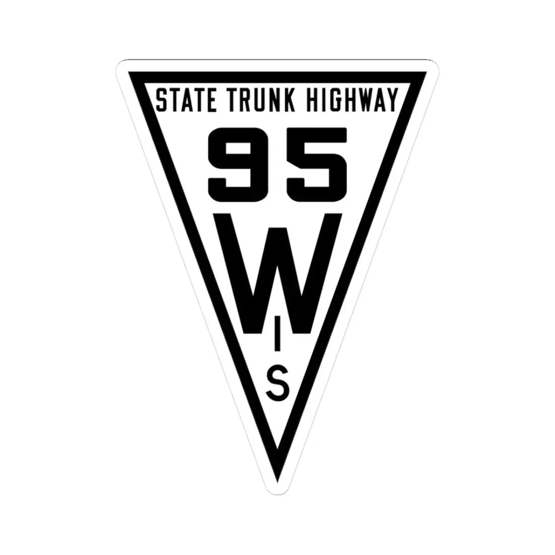 WIS 95 1919 (Wisconsin) (Road Sign) STICKER Vinyl Kiss-Cut Decal 3 Inch White - The Sticker Space